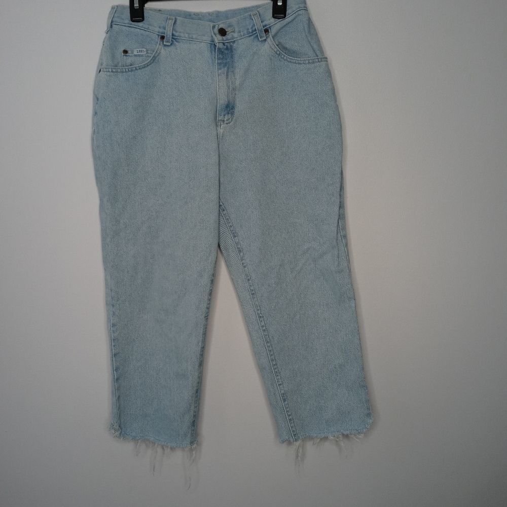 Vintage Lee Light Blue Jeans Distressed Hem
